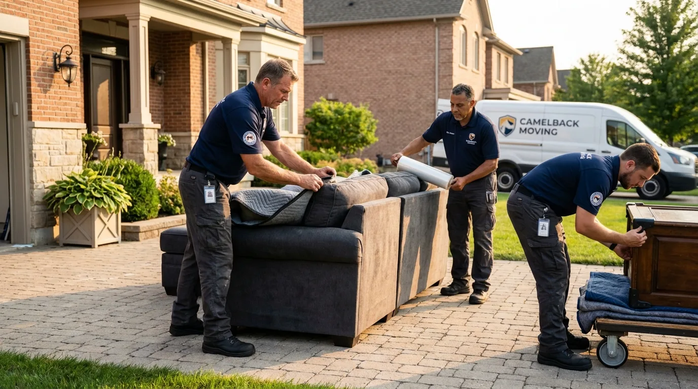 Large estate moving crew wrapping furniture in Paulding, OH